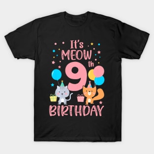 Its Meow 9Th Birthday 9 Years Birthday T-Shirt